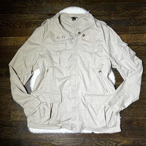 Artful Dodger Khaki 100% Cotton Button Up Utility Jacket